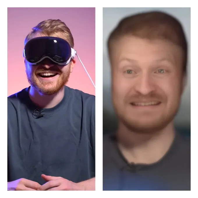 Данила Поперечный (слева) и его аватар, созданный Apple Vision Pro