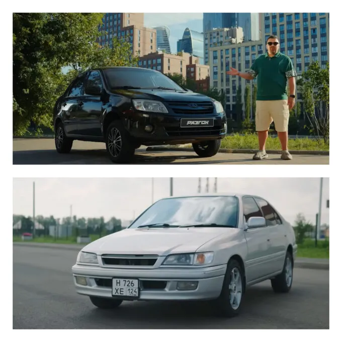 Lada Granta с Дмитрием Шпеньковым и Toyota Corona Premio
