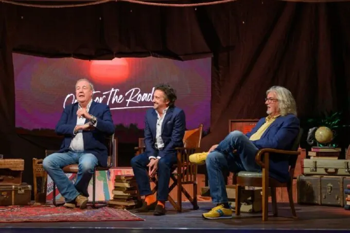 Джереми Кларксон, Ричард Хаммонд и Джеймс Мэй на съемках The Grand Tour