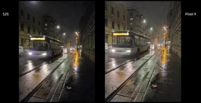 S25 vs Pixel 9 nighttime