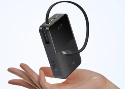 Baseus выпустила крайне удобный пауэрбанк. У него есть крепкий выдвижной провод и быстрая зарядка